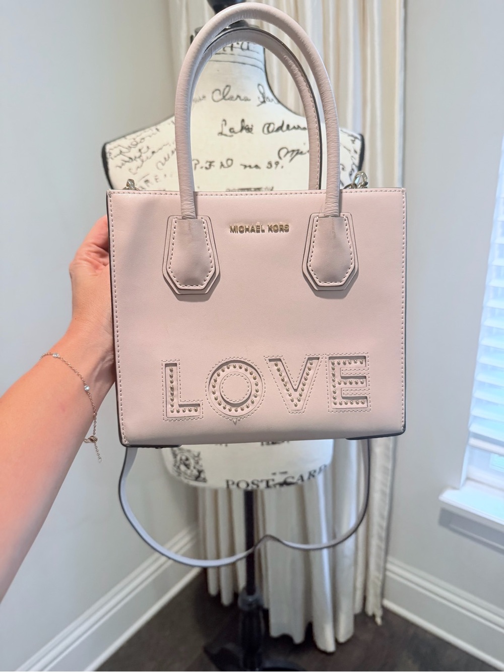 Michael Kors LOVE Small Tote in Pale Pink